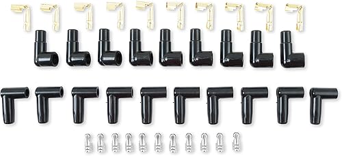 Miniatura 6 de ACCEL 4038 Super Stock Juego de cables de bujía - 0.315 in - Amarillo con botas rectas naranjas