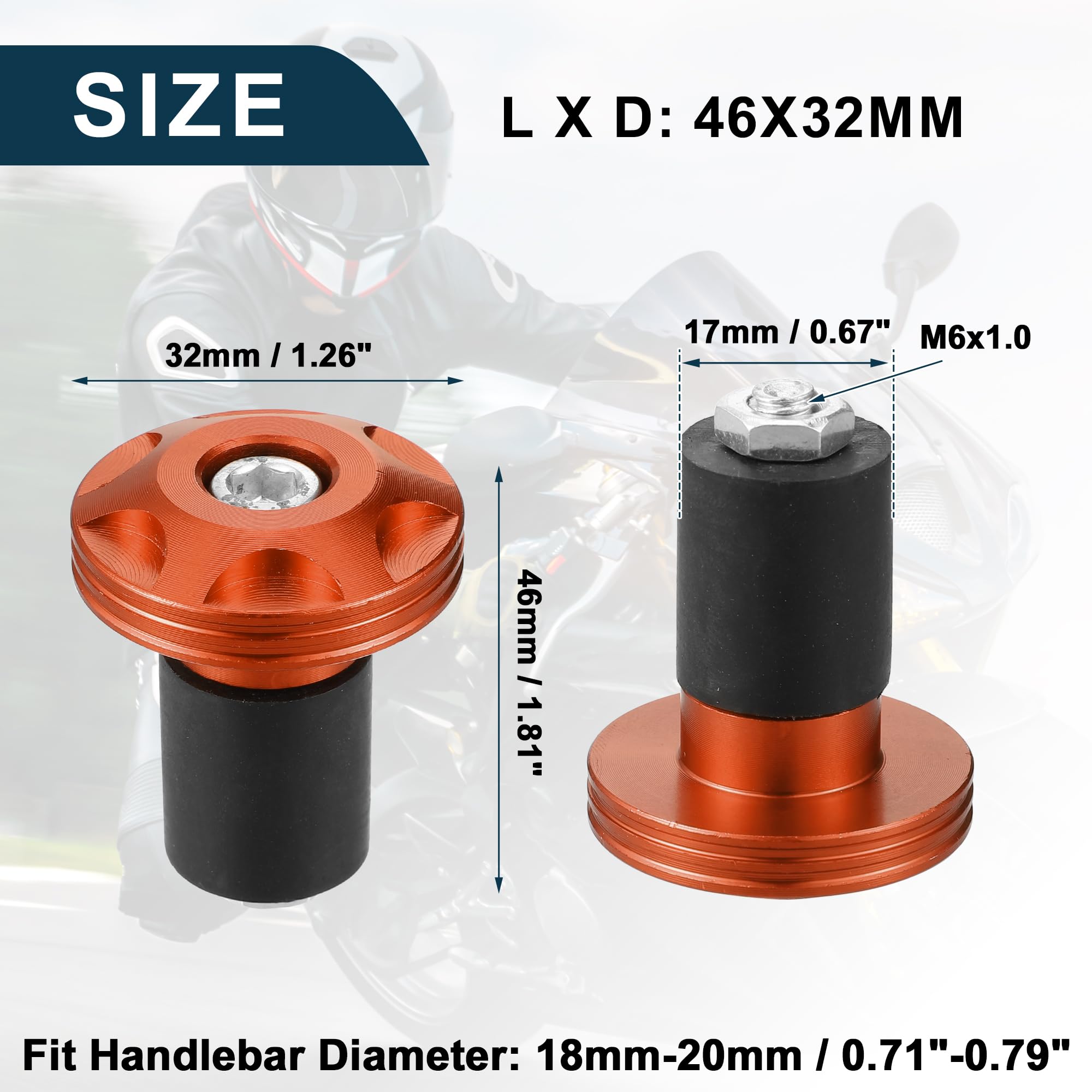 Acouto Lot De 2 Embouts De Guidon En Alliage D'aluminium Pour Modification De Guidon De Moto De 22 Mm De Diamètre (bleu