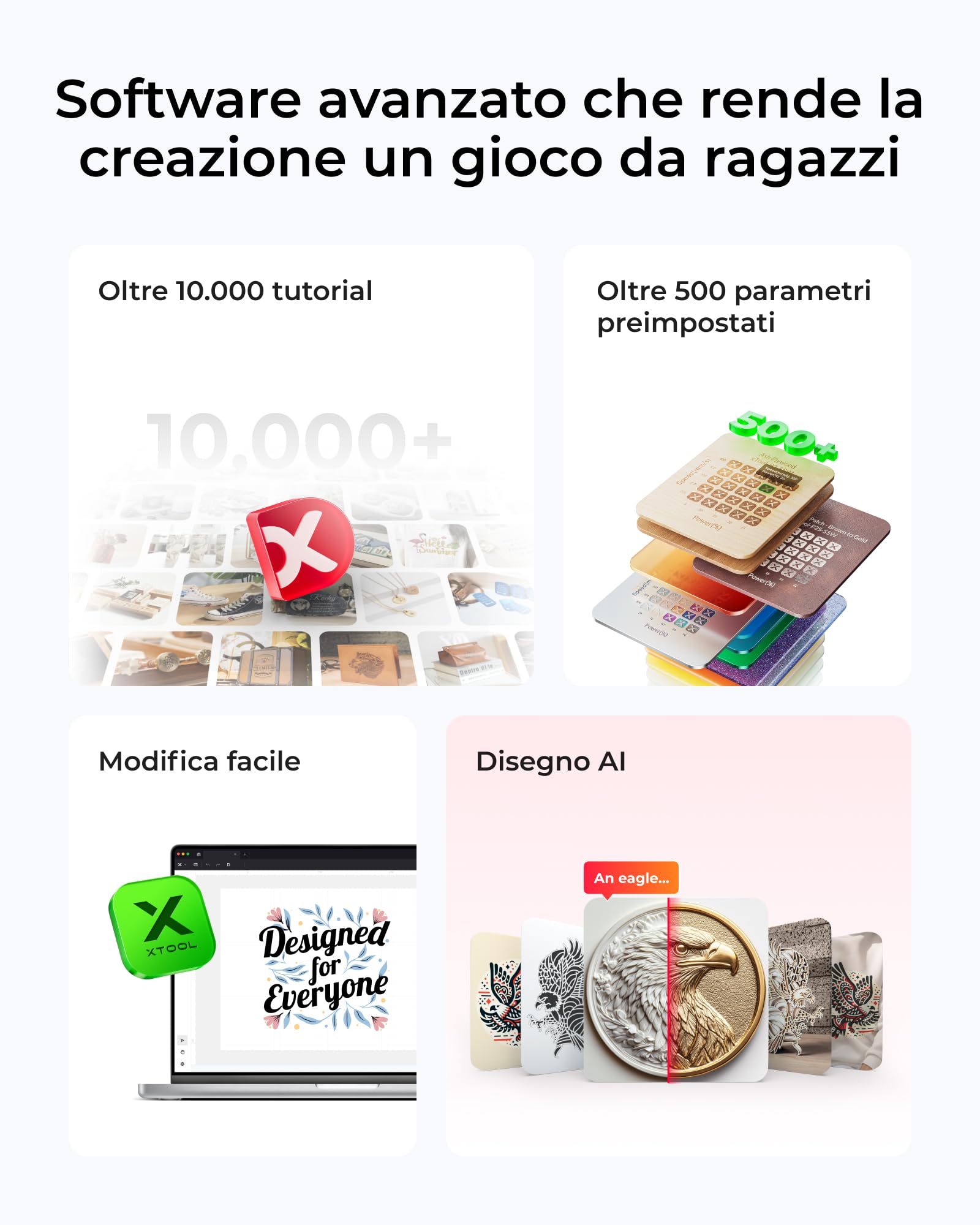 xTool M1 Ultra 4-in-1 Macchina Creativa: Incisore Laser 10W, Stampa Inkjet, Taglio Vinile, Disegno con Penna, per Oltre 1000 Materiali, Fai-da-te, Regali, Artigianato Domestico, Piccole Aziende
