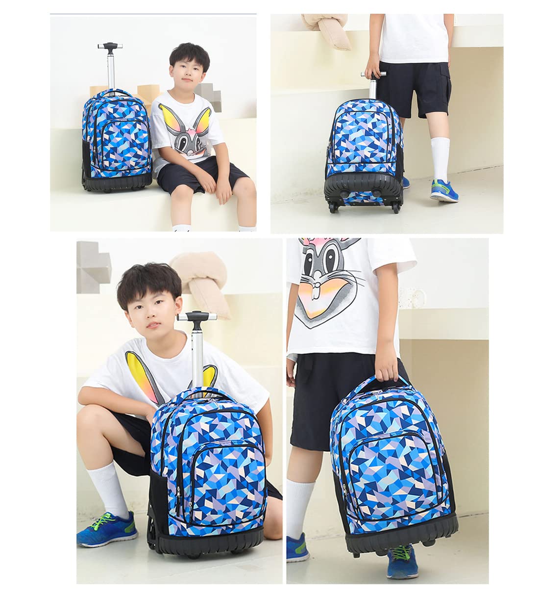 Mochilas Escolares con Ruedas Mochilas Estudiantes Trolley Cabina de Equipaje Mochila Escuela de Viajes Maleta Trolley Bolsas para Niñas