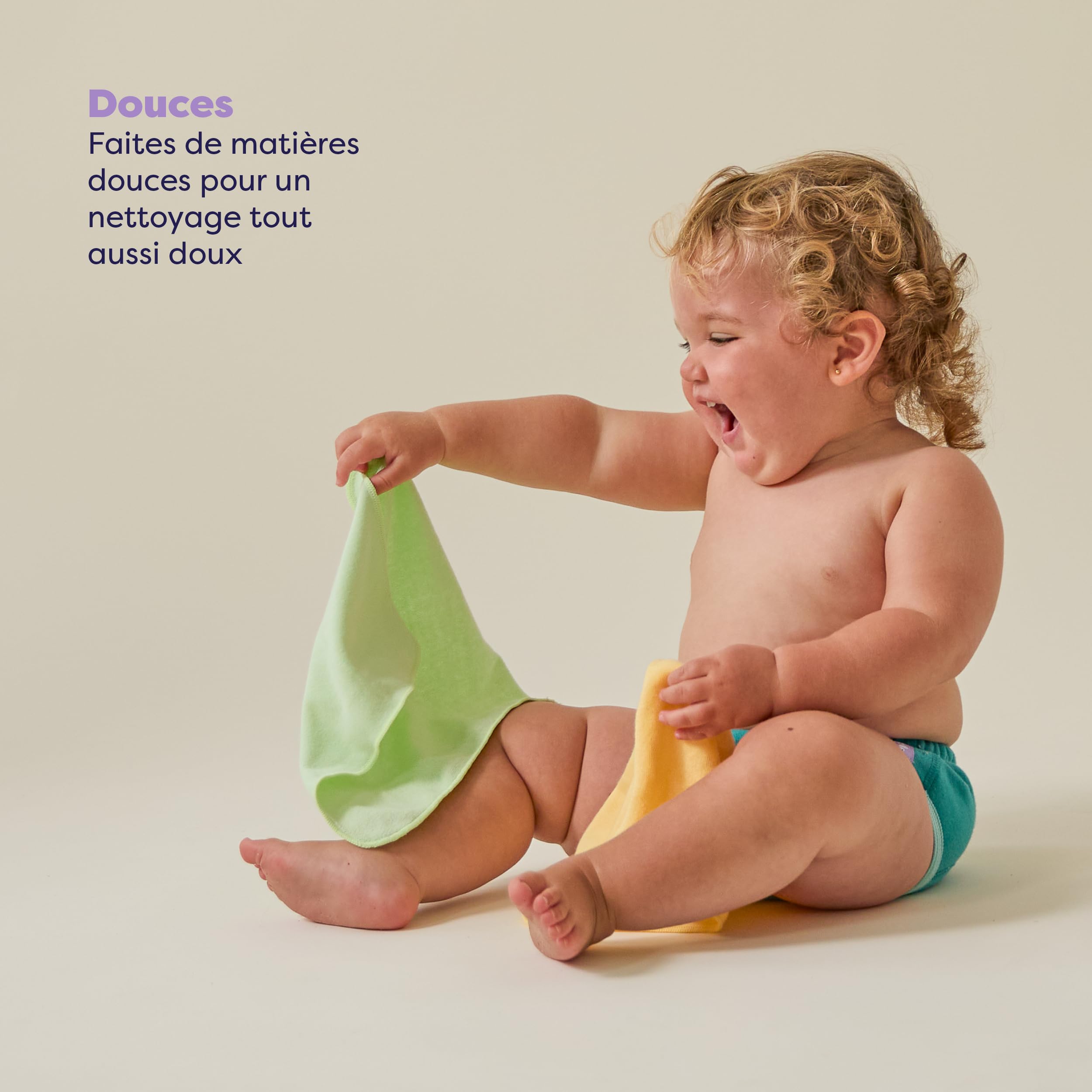 Bambino Mio (Lot de 10) | Cotton Lingettes bébé réutilisables, PASTELS – Lingettes lavables pour peaux sensibles, séchage rapide et résistantes