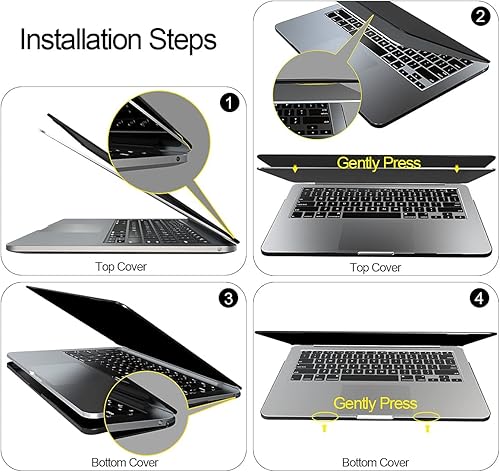 Miniatura 7 de MAITTAO Funda para MacBook Air de 13 pulgadas 2020 2019 2018 modelo de lanzamiento A1932 A2179 A2337 M1, carcasa rígida negra con funda para laptop