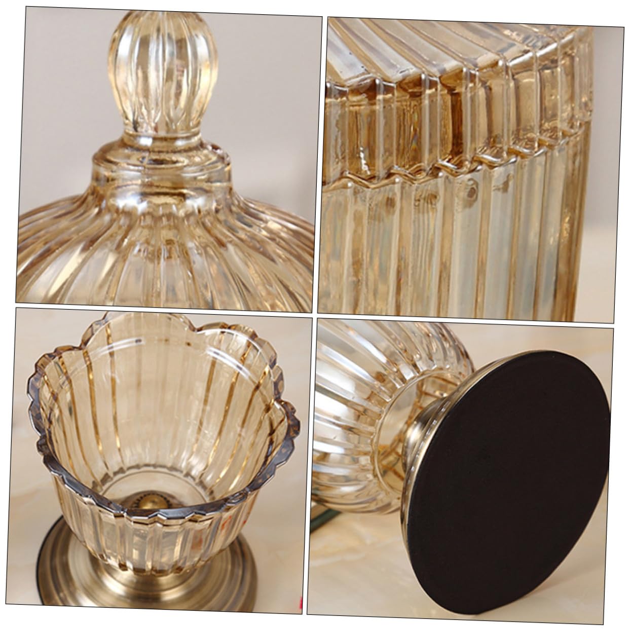 Boîte à Bonbons en Verre avec Couvercle Pratique, Bonbonnière Élégante pour Fruits et Snacks, Rangement la Cuisine Maison Fêtes, Déco Raffinée