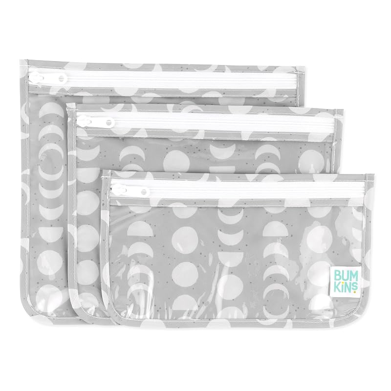 Bumkins Nécessaire de viagem com zíper e laterais transparentes, conjunto com 3 tamanhos