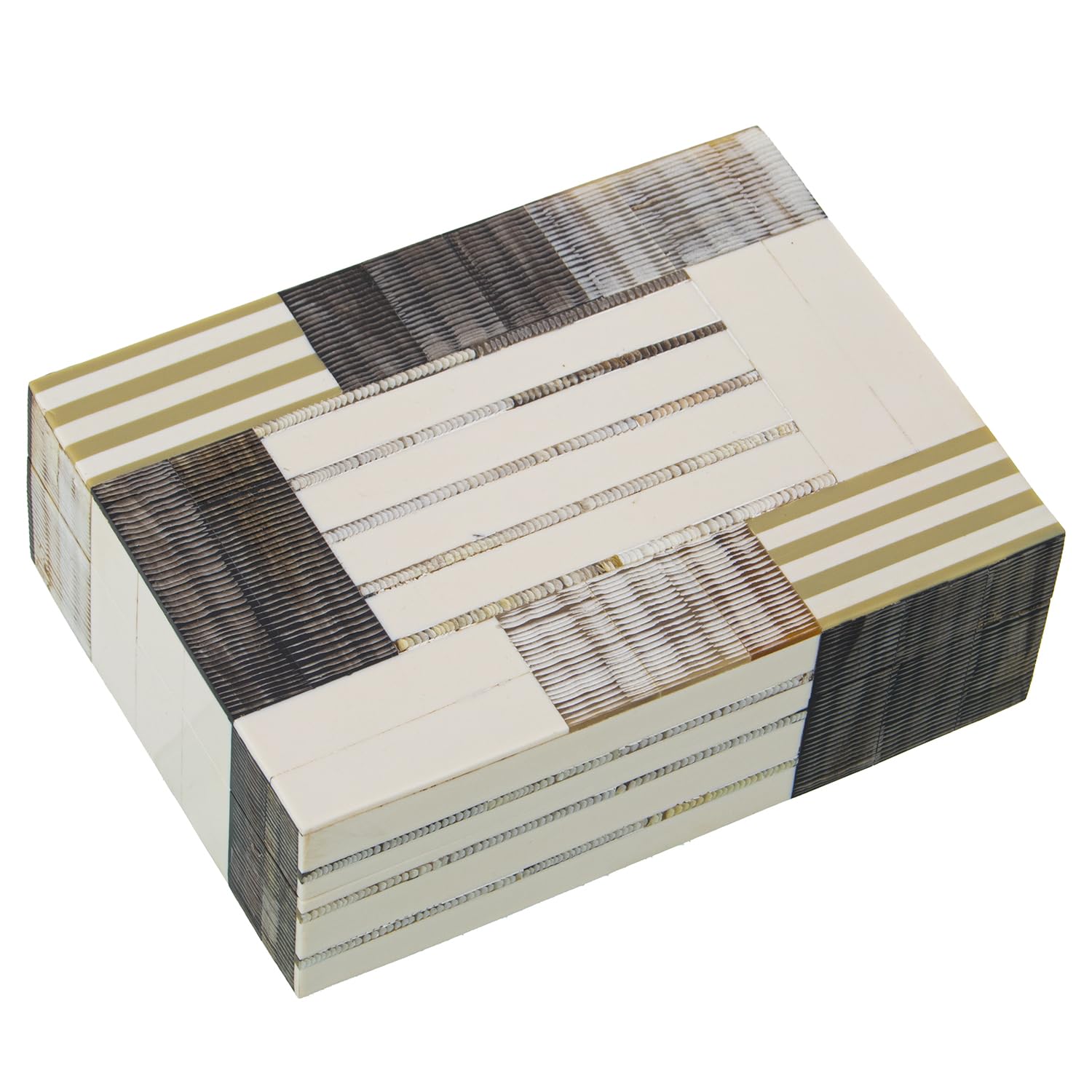 Boîte à bijoux en résine et bois 18x13x6 cm pour une coiffeuse élégante et rangée
