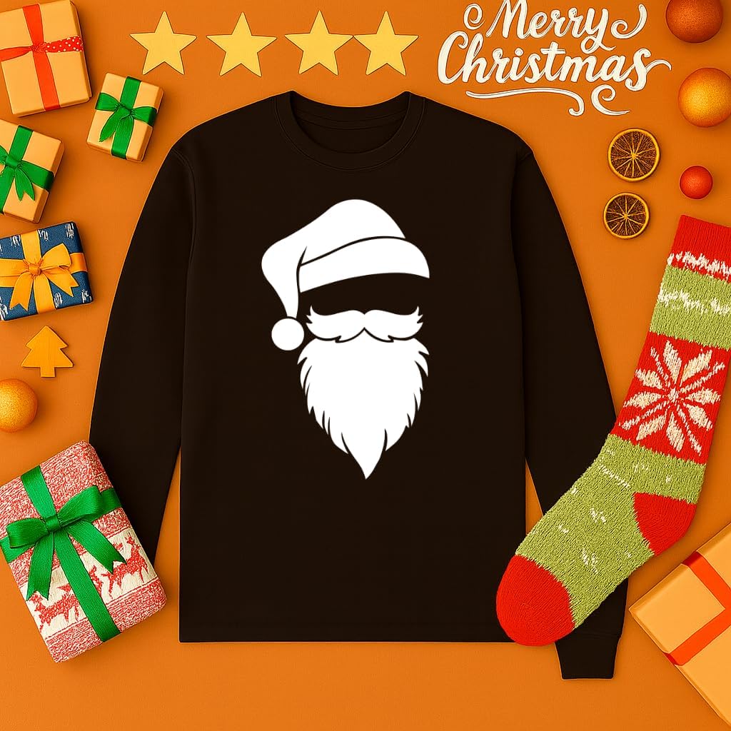 Kropsis Santa Claus Face Christmas Long Sleeve T-Shirt - Image 5