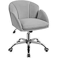 Yaheetech Sedia Ufficio Poltroncina Scrivania Cameretta in Velluto Imbottita Reclinabile