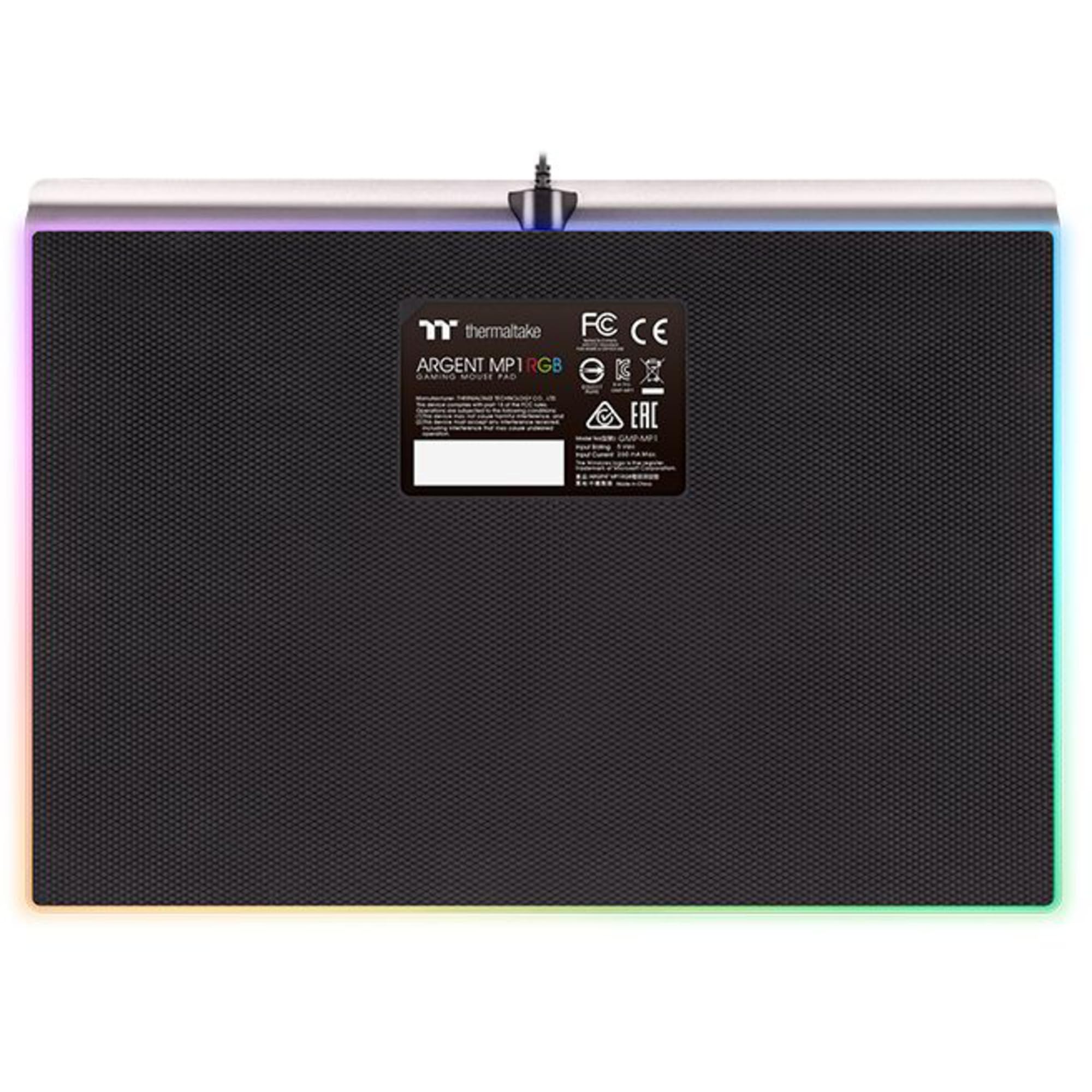 THERMALTAKE Argent MP1 RGB Alfombrilla de Ratón para juegos Negro, Titanio