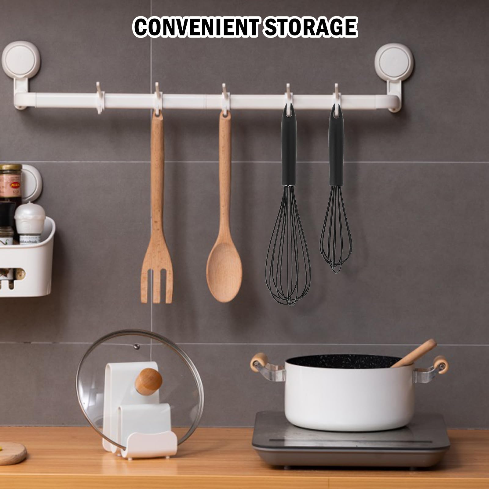 Lot De 3 Fouets De Cuisine En Silicone - 20,3cm 25,4cm 30,5cm - Ustensiles Antiadhésifs Résistants à La Chaleur