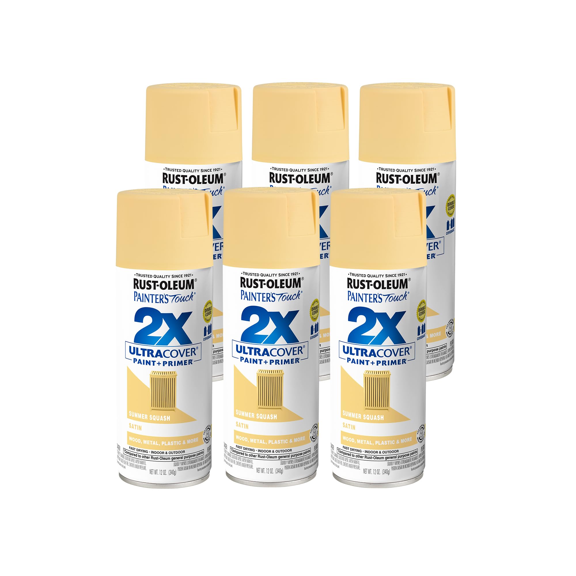 Rust-Oleum Painter's Touch 2X Ultra Cover Spray Paint, Satin Summer Squash