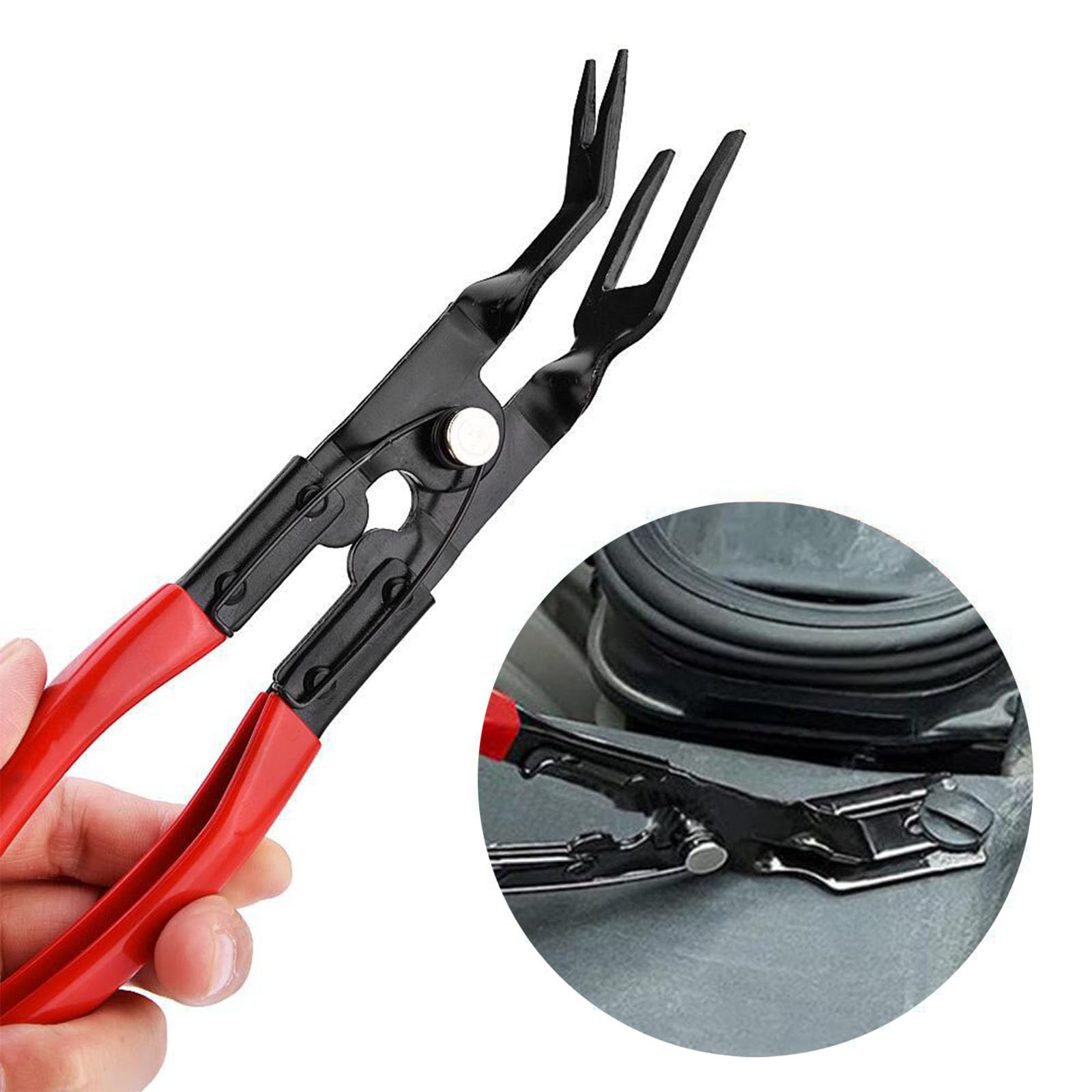 Helweet Kit Smontaggio Pannelli Auto, Strumento di Rimozione Pannelli, Cunei di Plastica Leve Kit, Set di Strumenti per La Rimozione, per Smontare Pannello Interno Auto Radio, 19 Pezzi, Rosso