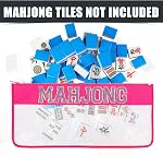 Sac de Mahjong vide, 21.26x9.45 en rack de rangement de Mah Jong américain rose seulement avec zippered et des lettres Portable pratique Mah Jongg Tile Jeux Accessoires pour hommes et femmes (cas seulement)
