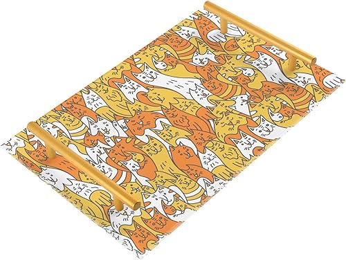 NFMILI Bandeja de tocador rectangular de acrílico amarillo para gatos, bandejas de servir para centros de mesa, decoración moderna del hogar para