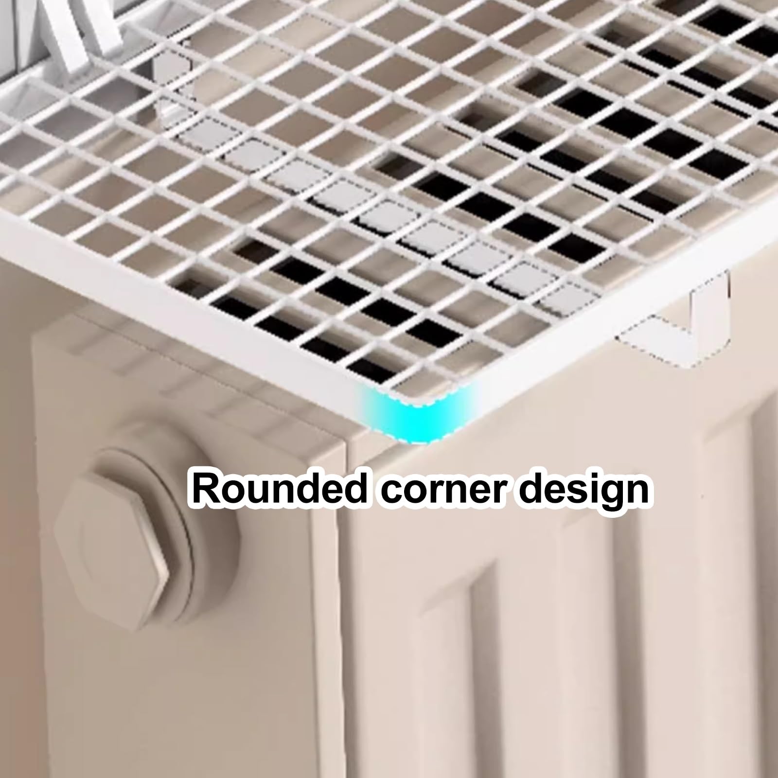 Mensola per Termosifone con Staffe, Mensola da Parete in Metallo, Stendibiancheria per Termosifone, Design Scavato, Senza Fori, Massimizza lo Spazio(White,35x15x3cm)