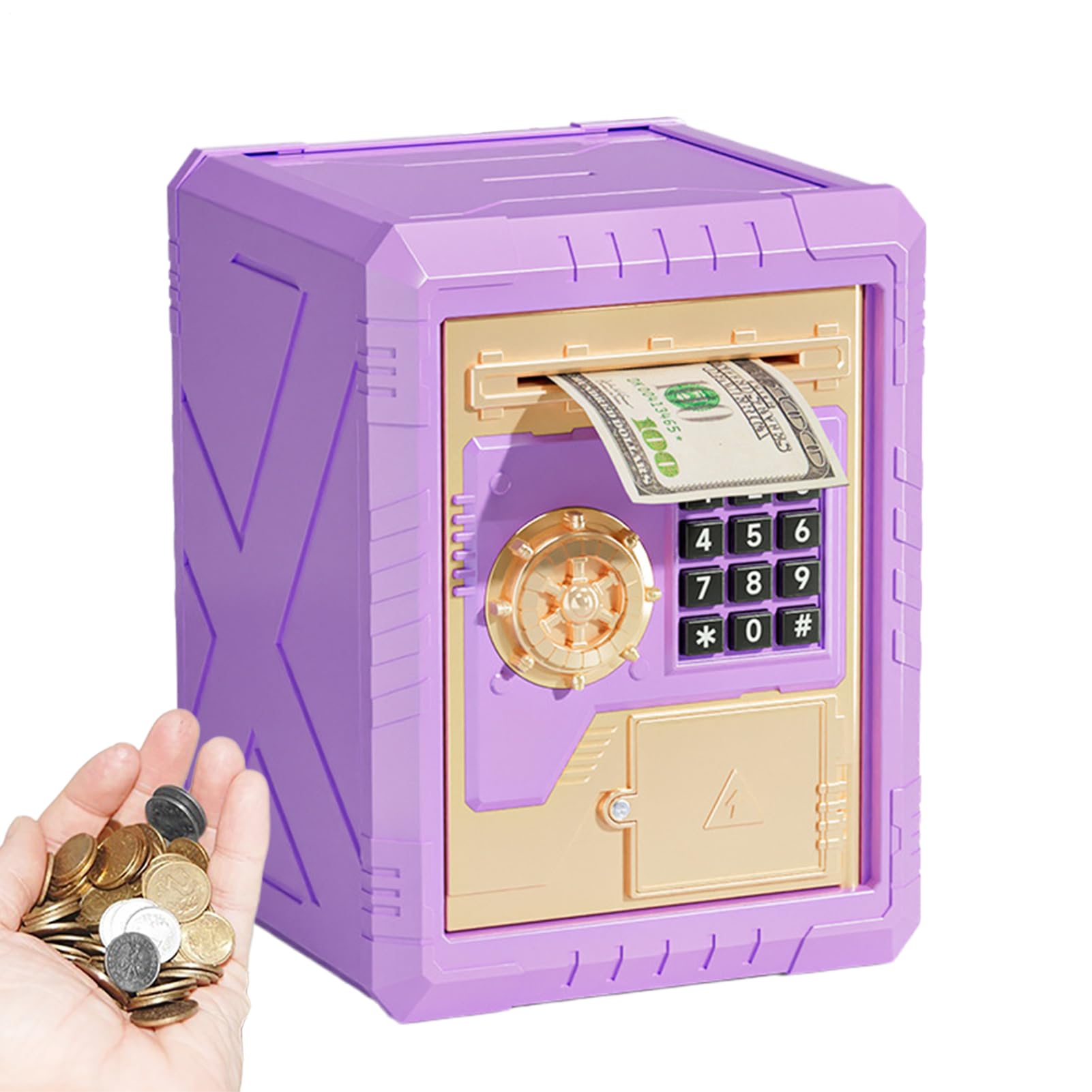 Pudełko oszczędzające pieniądze z hasłem, pudełko na pieniądze z hasłem, bankomat, bezpieczne skarbonki, pudełko monn