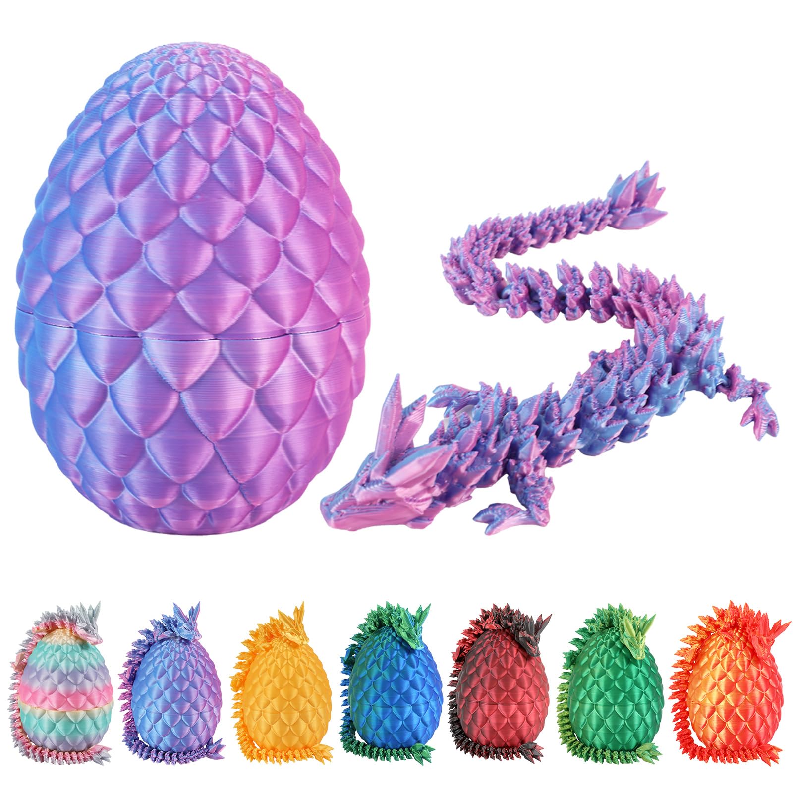 Dacnod 3D Printed Dragon Eggs for Boys Kids Toys Easter Basket Stuffers Mysterious Surprise Animals Party Decor Favors
