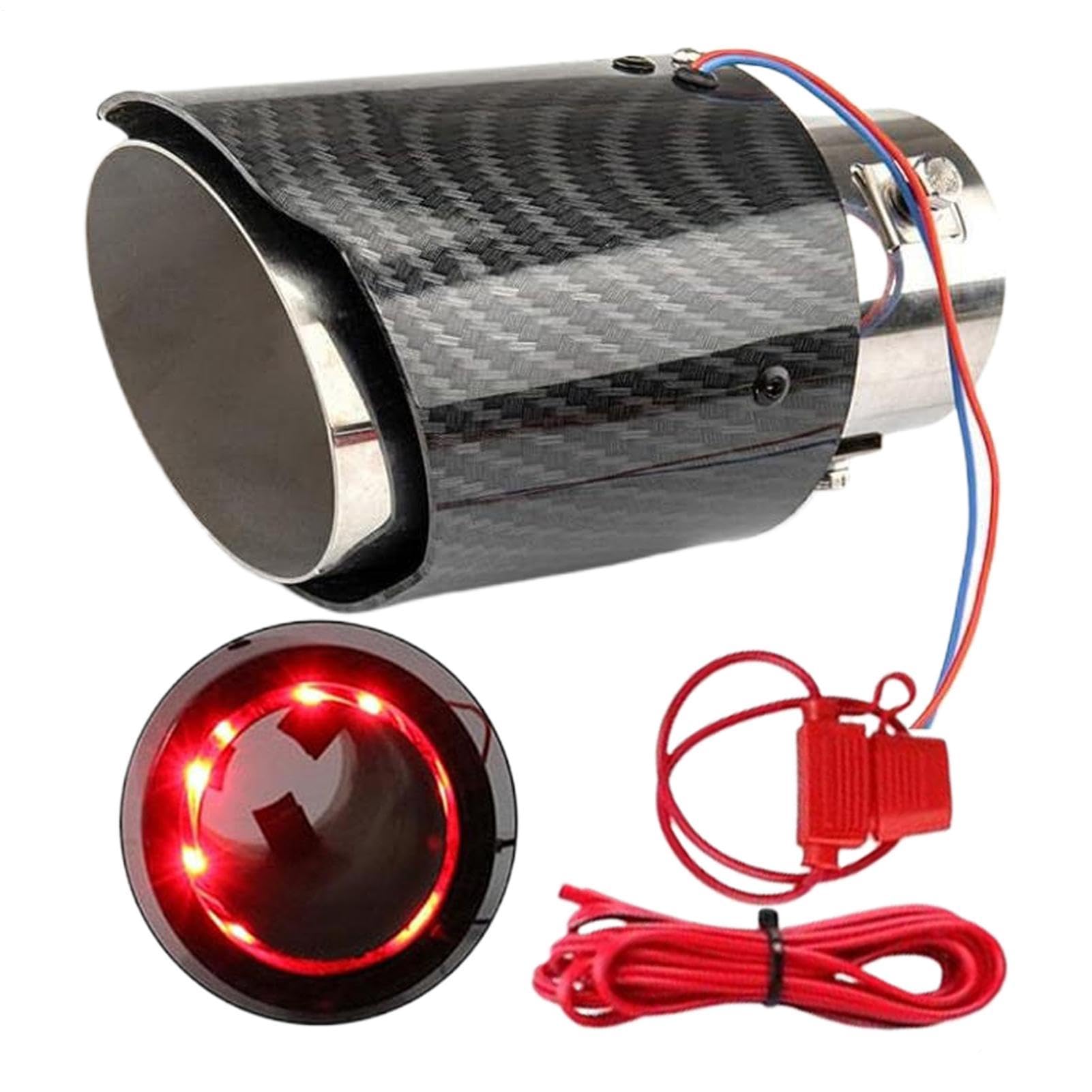 Punta di scarico - Terminale di scarico marmitta con fiamma luminosa a LED per modifica auto con finitura sportiva | Accessorio per l'aggiornamento delle prestazioni per camion da corsa, guida quotidi