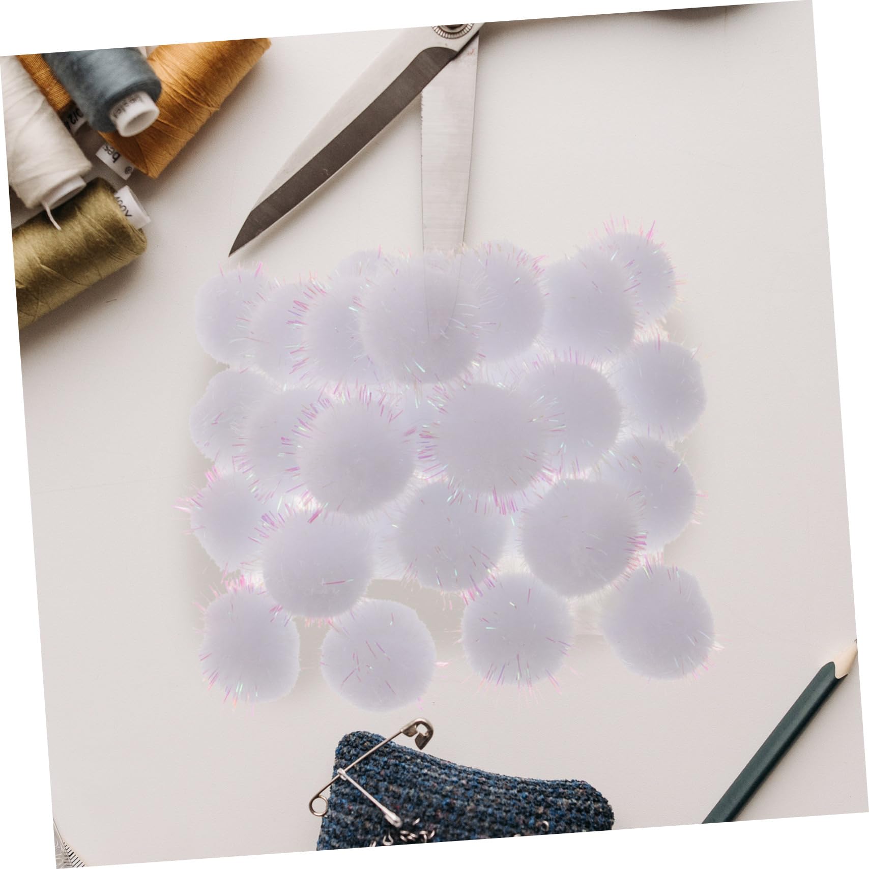 STOBOK Bunte Glitzerkugeln Dekoration Handmade Bastelprojekt Zubehör Decorative Accessories dekorative Kugeln Pompons Flauschige Kugeln basteln Bommelkugeln Faserpolypropylen
