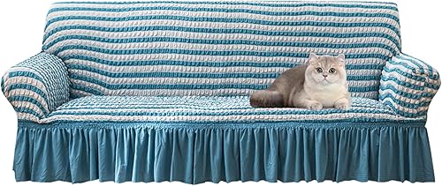 Funda para sofá con falda, funda universal de 1 pieza con falda, funda de sofá de elastano de alta elasticidad, protector de muebles, funda de sofá