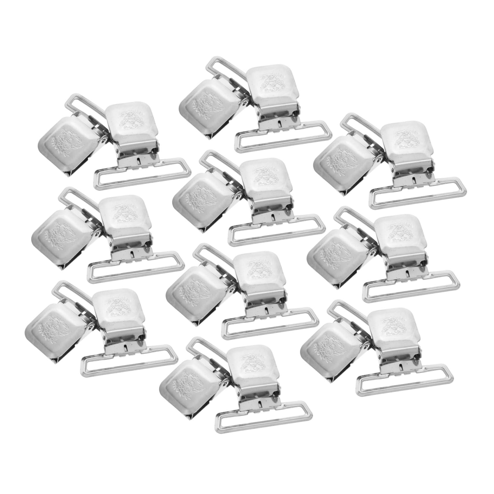 Clips métalliques pour salopettes Toyvian en fer argenté, lot de 20 attaches robustes