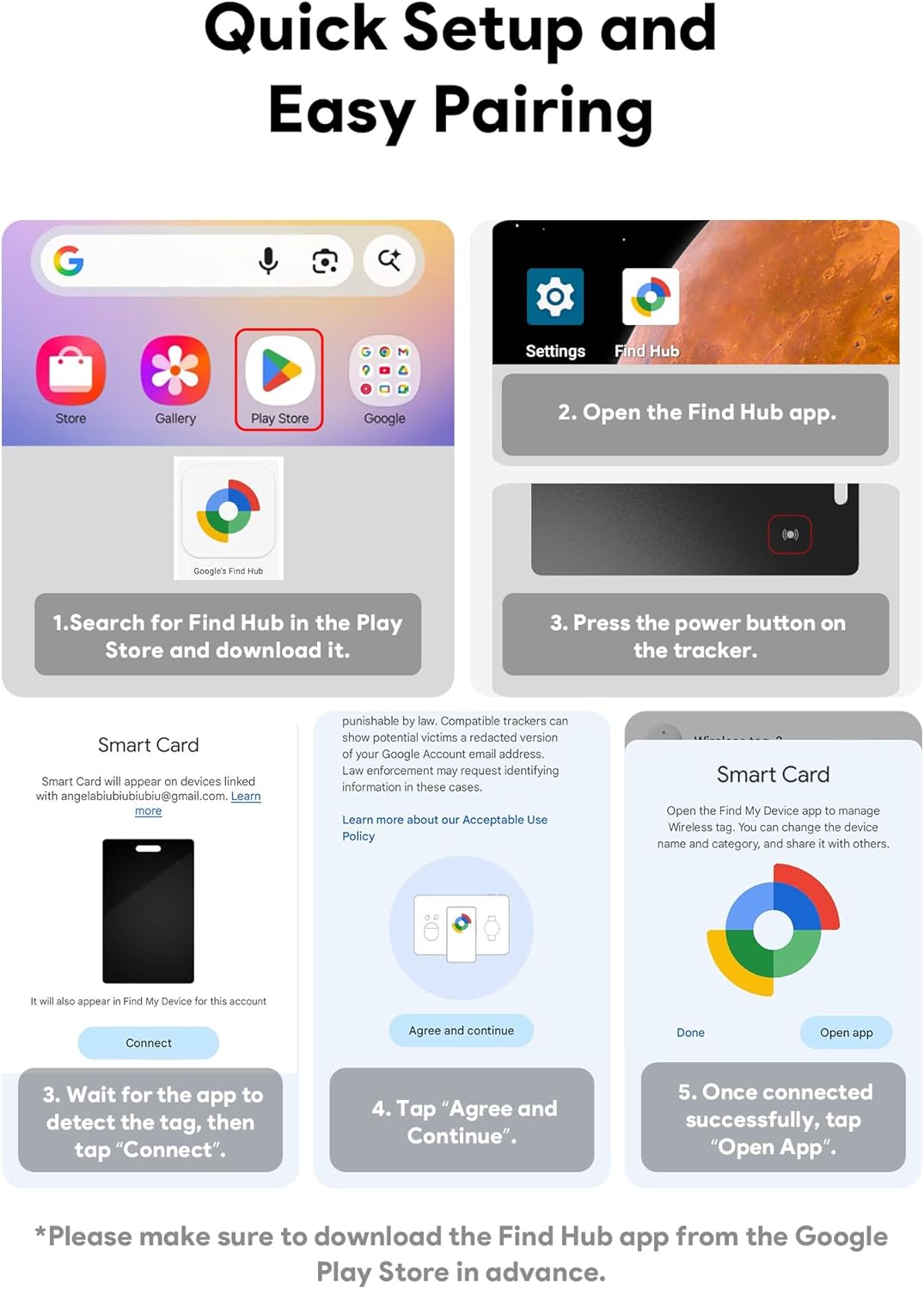 Wallet Tracker Card, Air Tracker Tags for Android - Work with Google‘s Find Hub App, Slim Bluetooth Tracker Smart Card Wallet Finder, IP68 Waterproof, Item Locator for Luggage Tags, Passports, Purse - Image 8