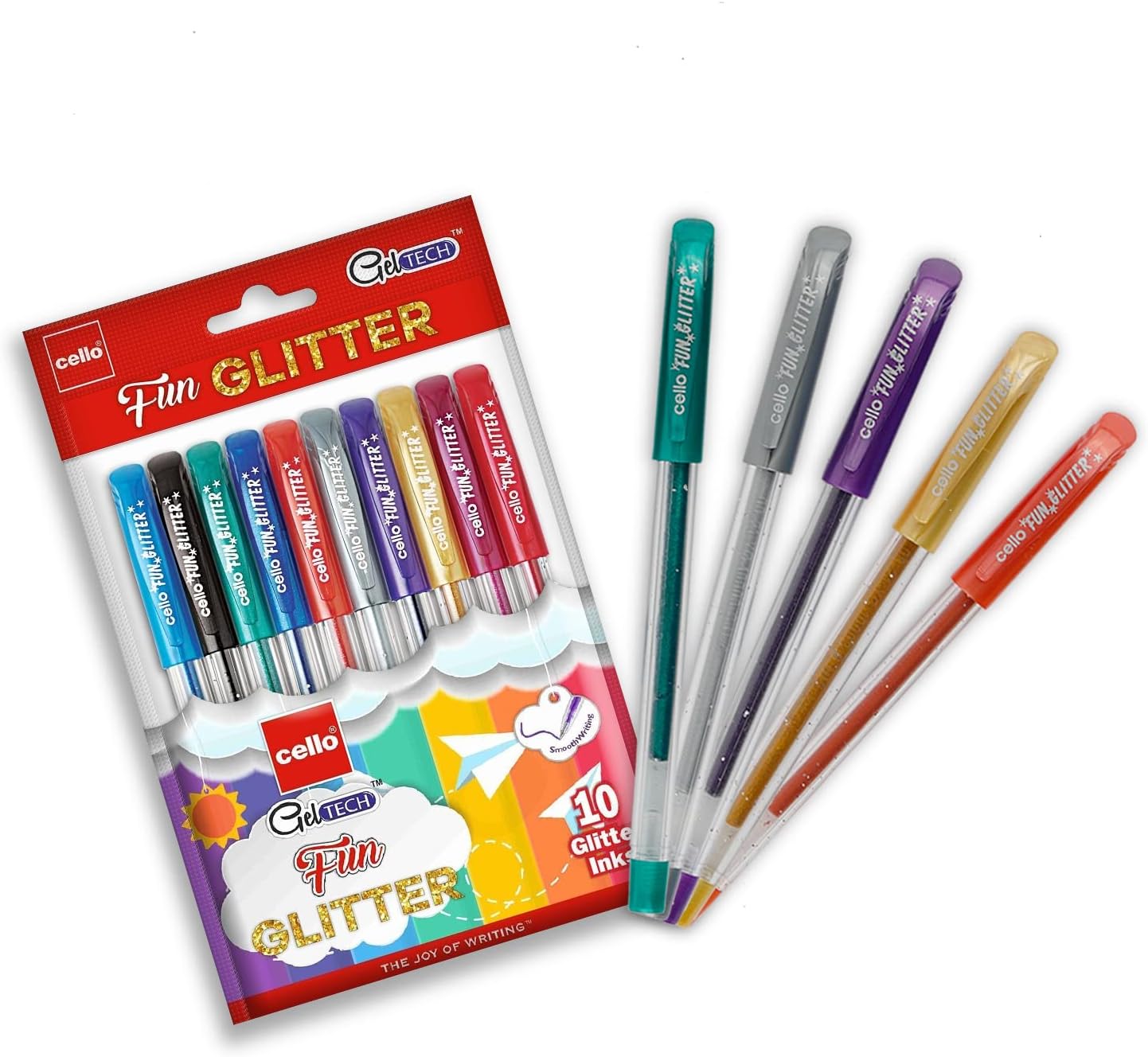 Fun Glitter Gel Pen - 10 Sparkler Color Pens