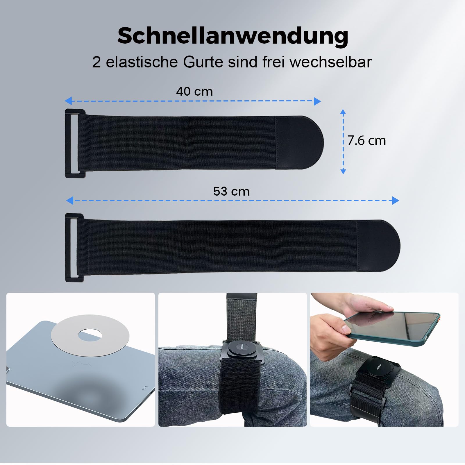 OHLPRO Pilot-Kniebrett Tablet Halterung, iPad Halter Magnetisch für das Bein, Piloten Kniebrett Tablethalter Kompatibel mit iPad Pro Mini Air iPhone Kindle Galaxy Tab und die Meisten Tablets (Schwarz)
