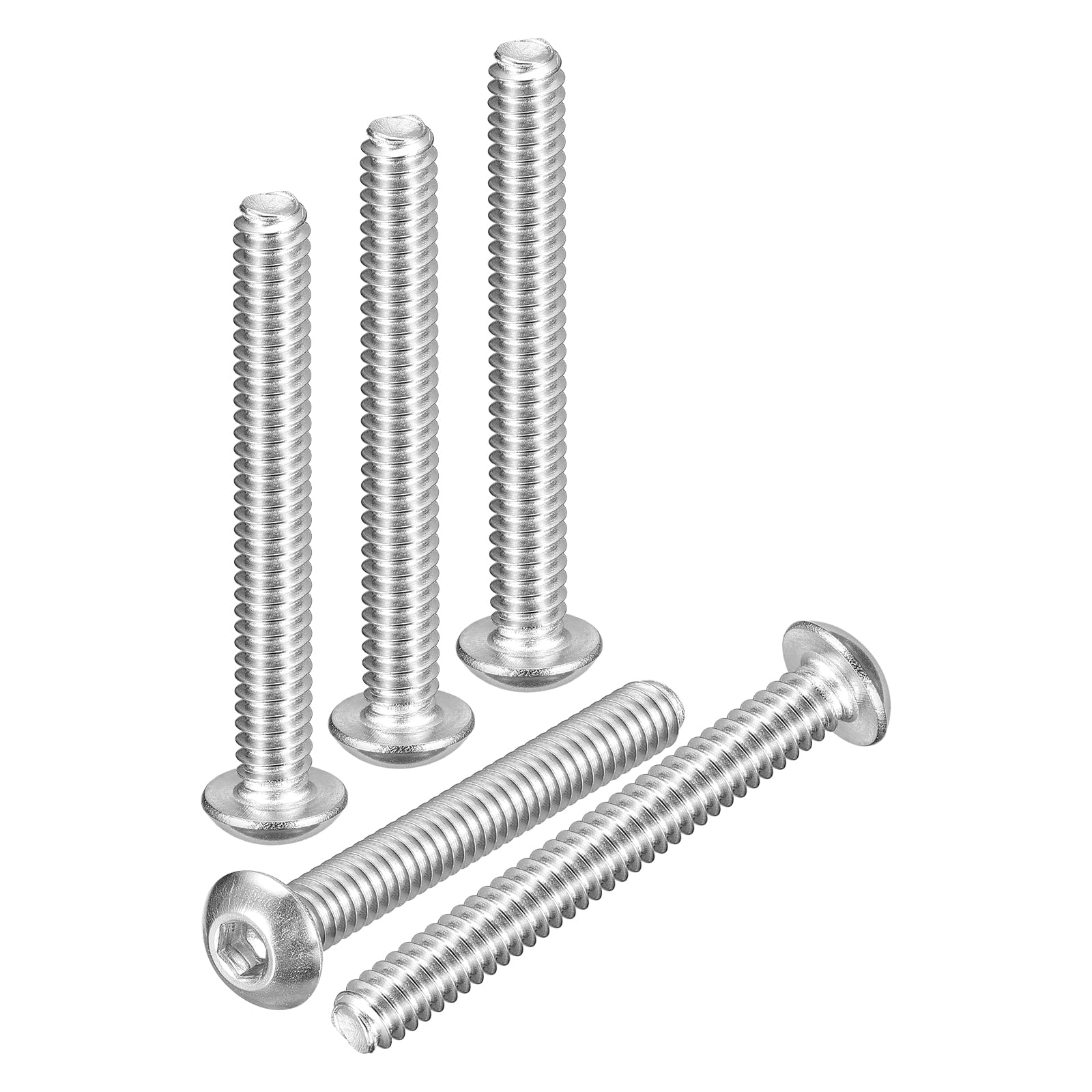 DTGN #10-24x1-5/8" Button Head Socket Cap Screws - 20Pack - Good for Road Bicycle, Mountain Bike, Auto, Motorcycle - 304 Stainless Steel Whitewashed - Hex Socket Drive Fasteners — image 1