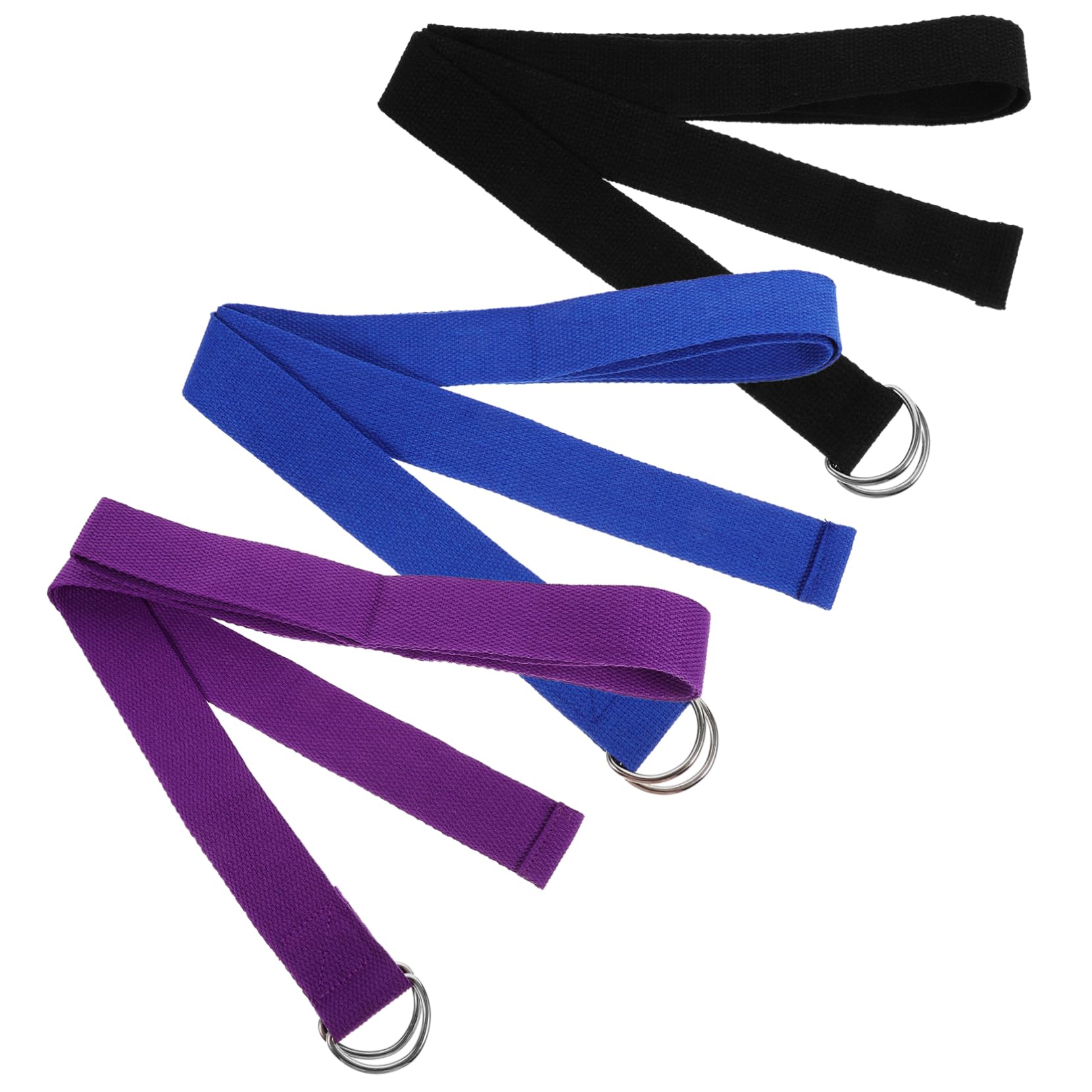 Abaodam Flexible Bands Resistance 3pcs Yoga Straps Metal D-ring for Professional Stretching and Household Workout Accessories