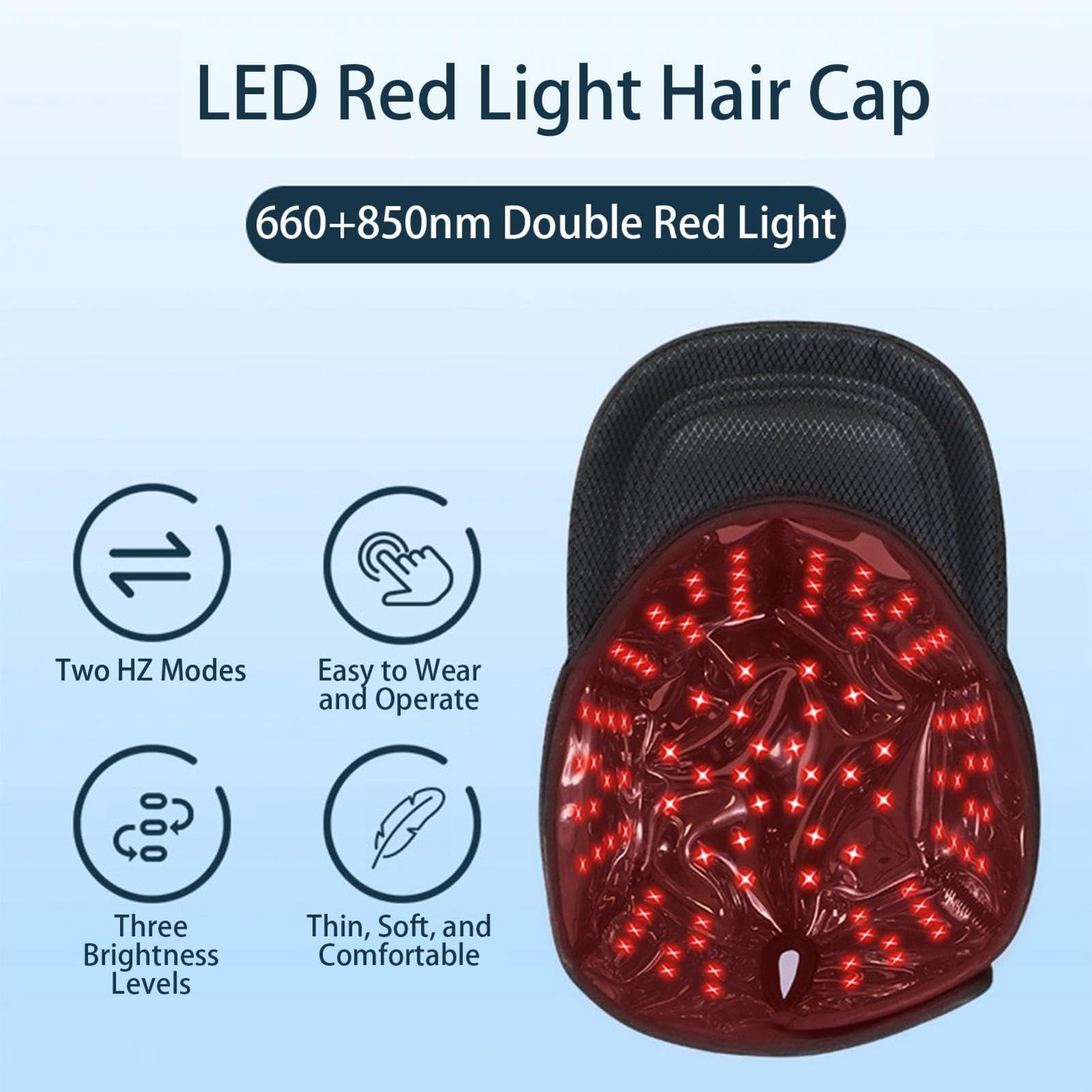 Chapeau De Thérapie À La Lu Dispositif D'entret Casquette De Lumière Rouge
