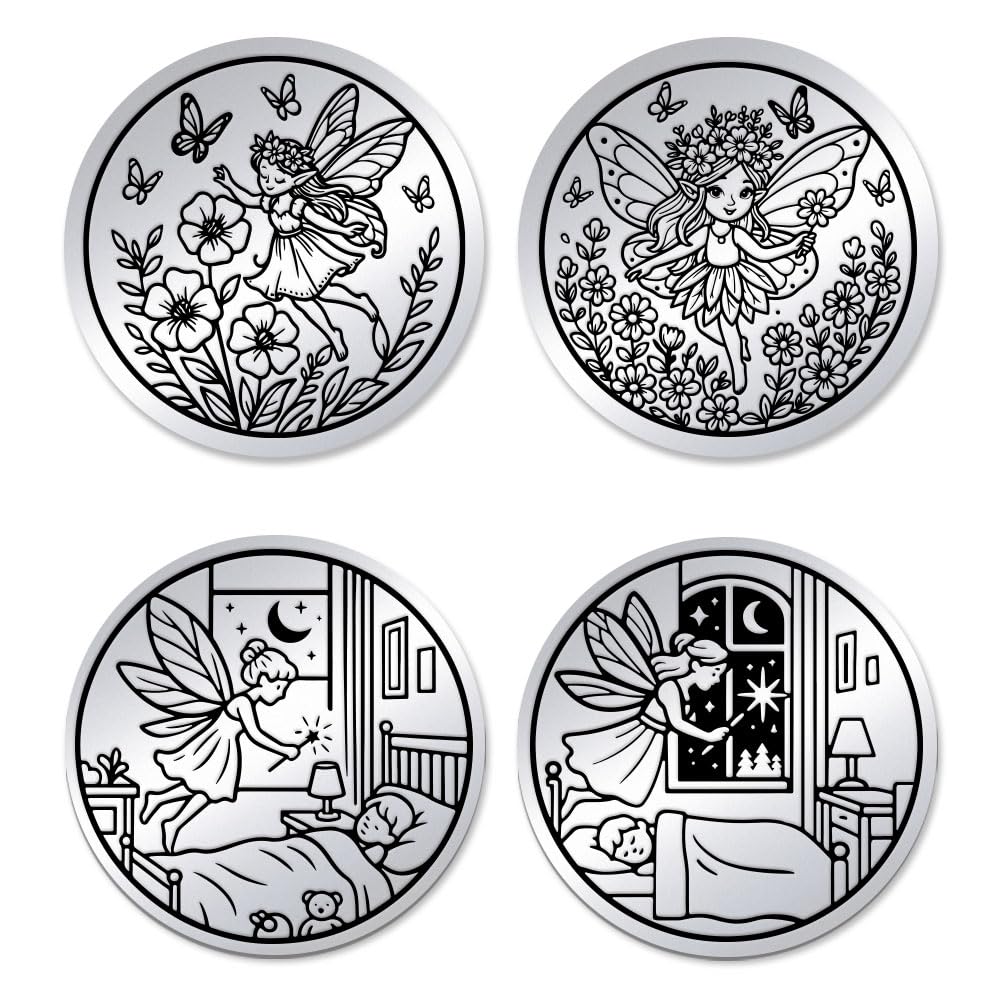 UNICRAFTALE 2Pcs Good Night Fairy Coin Stainless Steel Double Sided Decision Coins AA Chips and Medallions Challenge Coins Flipping Token Daily Sober Gifts Lucky Coin Gift for Men Women — image 1