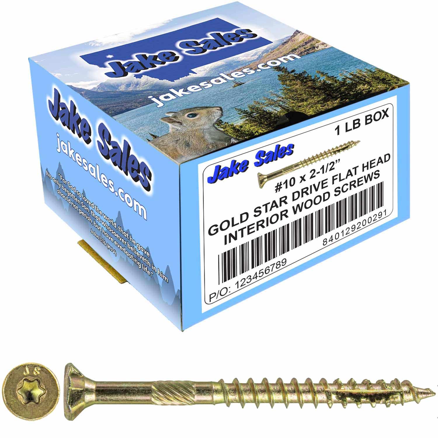 Vis bois Torx YTX #10 x 2-1/2 pouces tête étoile boîte visserie dorée 1 livre
