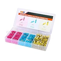 Vista 9 de HKS 100 conectores de pala hembra rojo 22-16 AWG – Kit de conectores de cable de desconexión rápida eléctricos termorretráctiles – cobre rojo