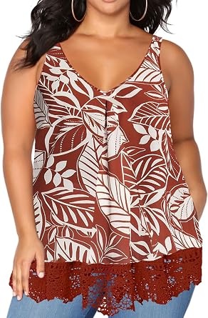 Summer Tank Tops for Women Plus Size Sleeveless V Neck Loose Fit Casual Flowy Tunic Shirt Blouse