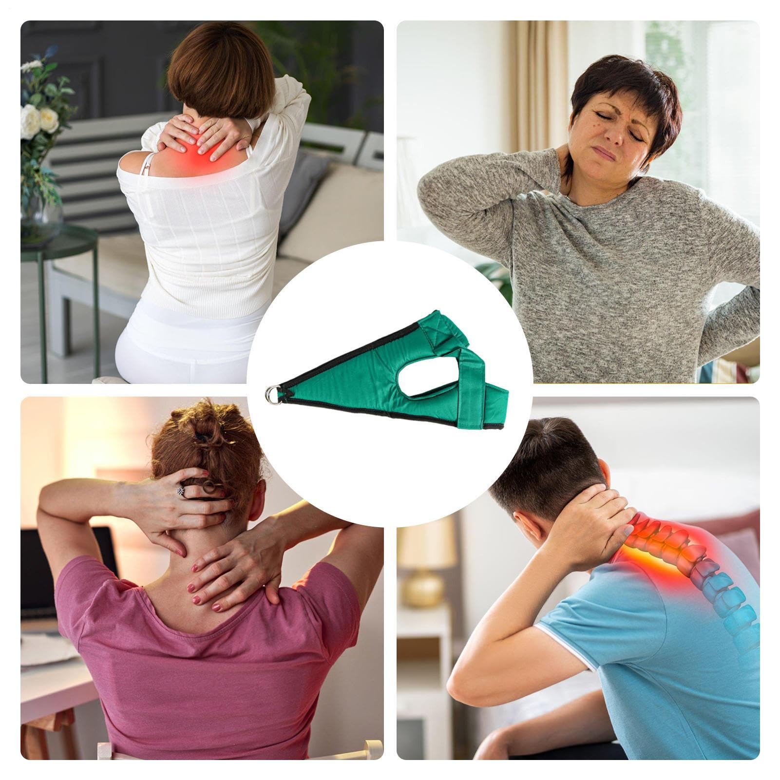 Appareil De Traction Du Cou Hamac Au Dessus De La Porte, Dispositif De Traction Du Cou, Suspension Réglable Avec Anneau En Acier, Coussin Correcteur De Colonne Vertébrale, Cous Pour Soulager Les
