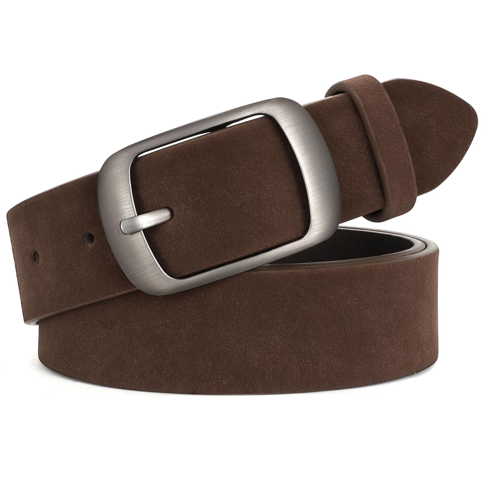 WHIPPY Women Leather Belts for Jeans Pants Fashion Dress Belt for Women with Solid Pin Buckle