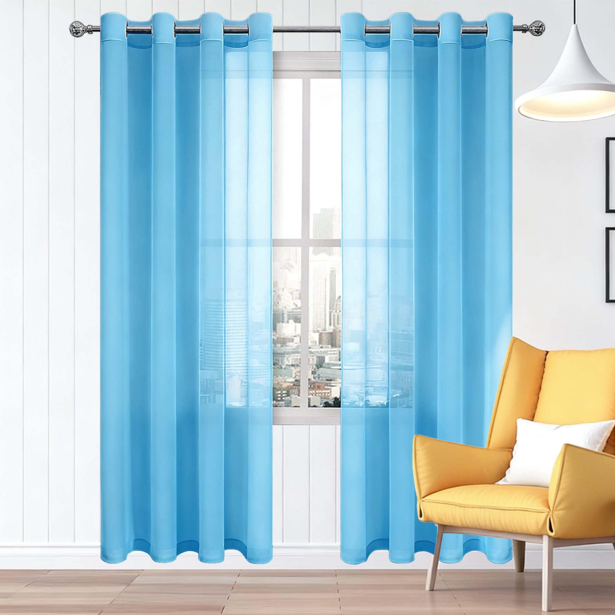Rideaux voilages contre soleil direct bleu ciel 300 x 370 voilage oeillets doux salon