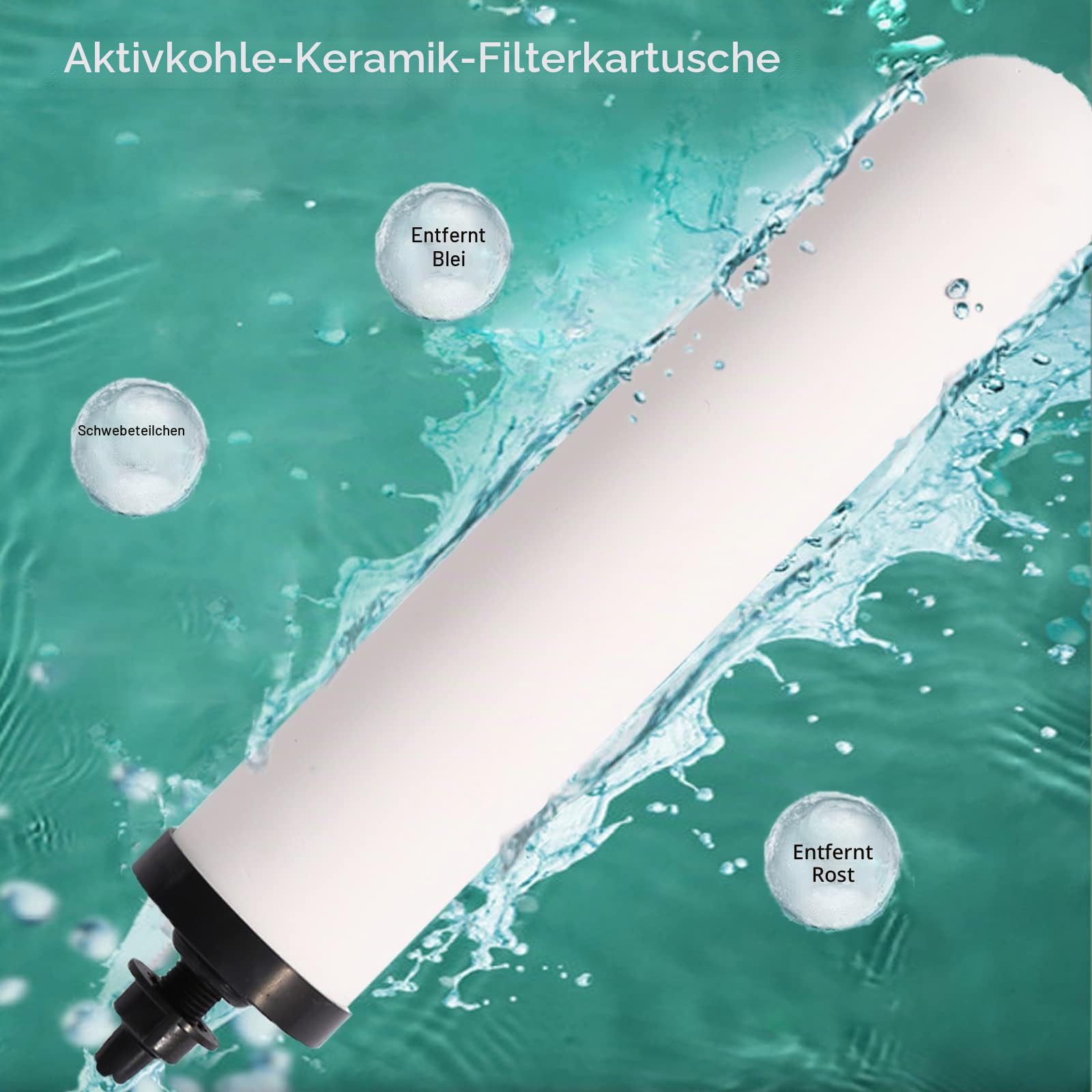 HUINING Kerze aus Keramik mit Aktivkohle für Arbeitsplatte, Schwerkraft-Wasserfiltersystem, Haushalt, Wasserkühler, Filtersysteme, Wasserkrug, 25,4 cm, 4 Stück