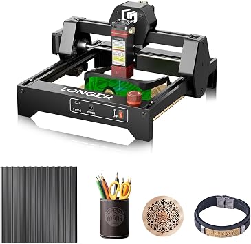 LONGER RAY5 Mini 3.5W Laser Engraver with 153.3X 153.3mm Mini Honeycomb Bed, 12000mm/min High-Speed Cutter for Wood,Acrylic, Leather, 130x140mm Engraving Area, WiFi, Emergency Stop Safety