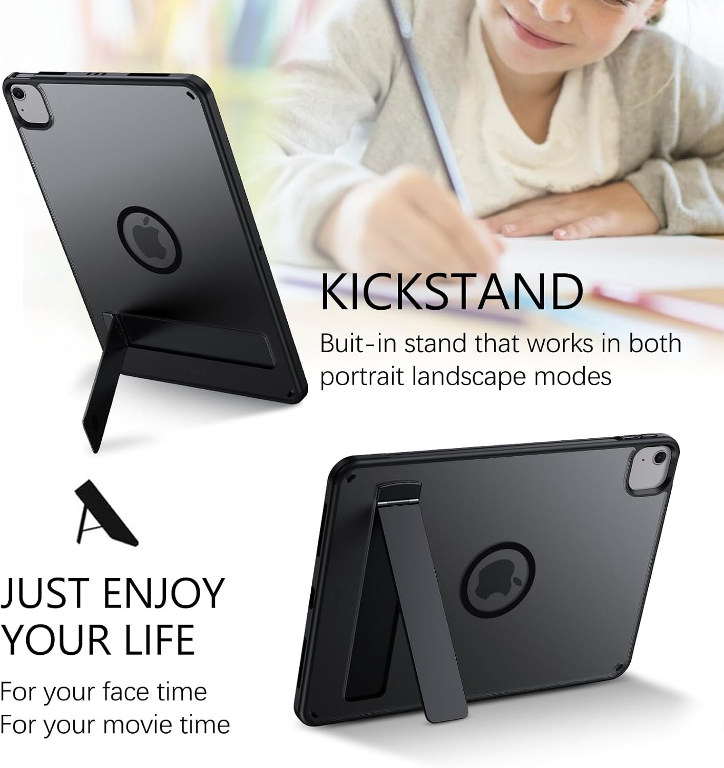 BENTOBEN for iPad Air 11" Case M3/M2 2025/2024 with Invisible Stand,iPad Air 7th/6th Gen Magnetic Case,Translucent Matte Shockproof Protective Tablet Cover for iPad Air 5th/4th Gen 10.9" 2022,Black - Image 6