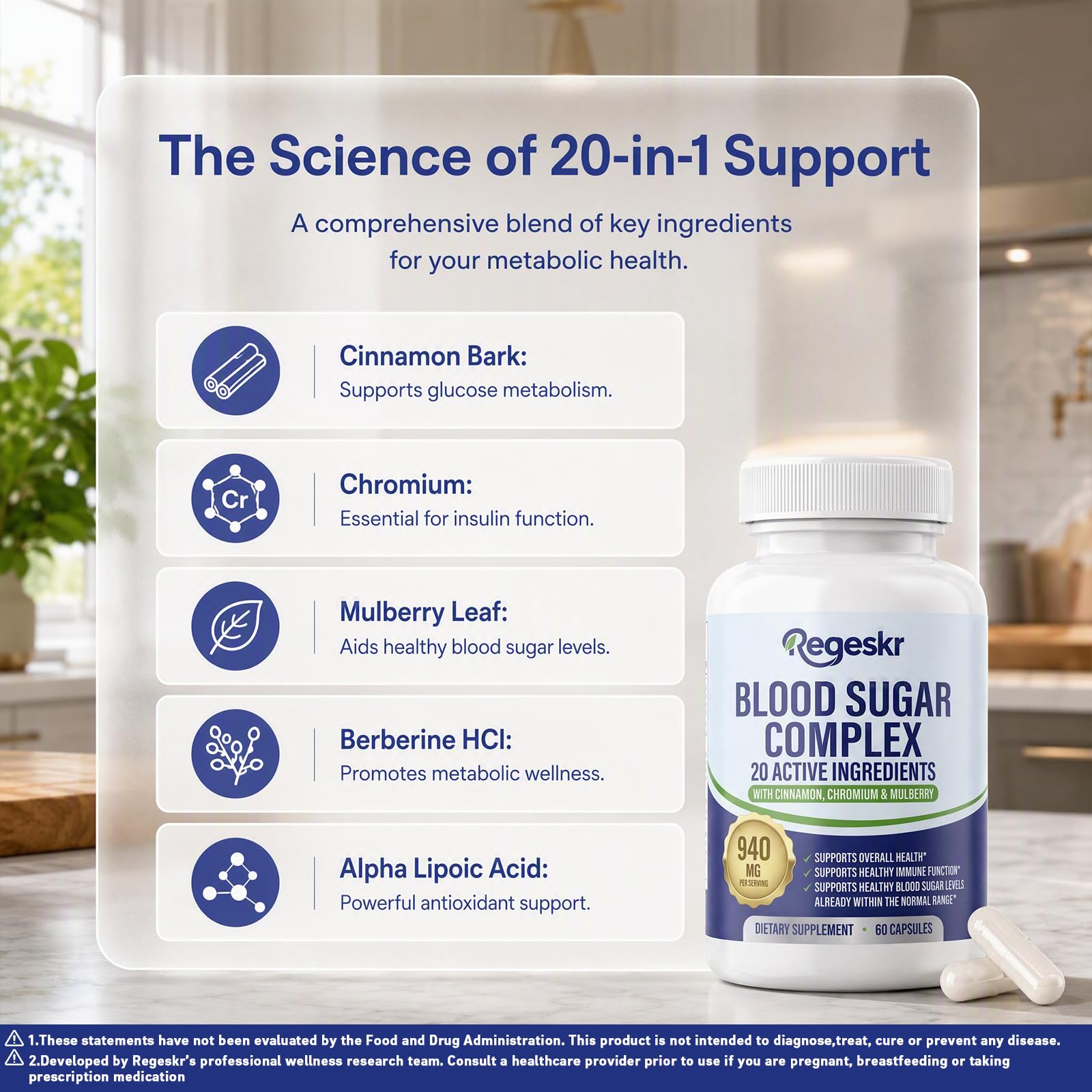 Blood Sugar Complex, True Nutra Blood Support Blend,Natural Alternative to Glucose Tablets for Low Blood Sugar, Metabolic Care, 1 Bottle (60 Capsules — Amazon image 6