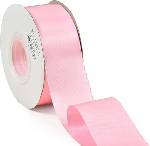 Miniatura 2 de YAMA Cinta de satén rosa de doble cara de 1 12 pulgadas, 25 yardas, cinta de tela rosa para envolver regalos, manualidades, lazos para el cabello,