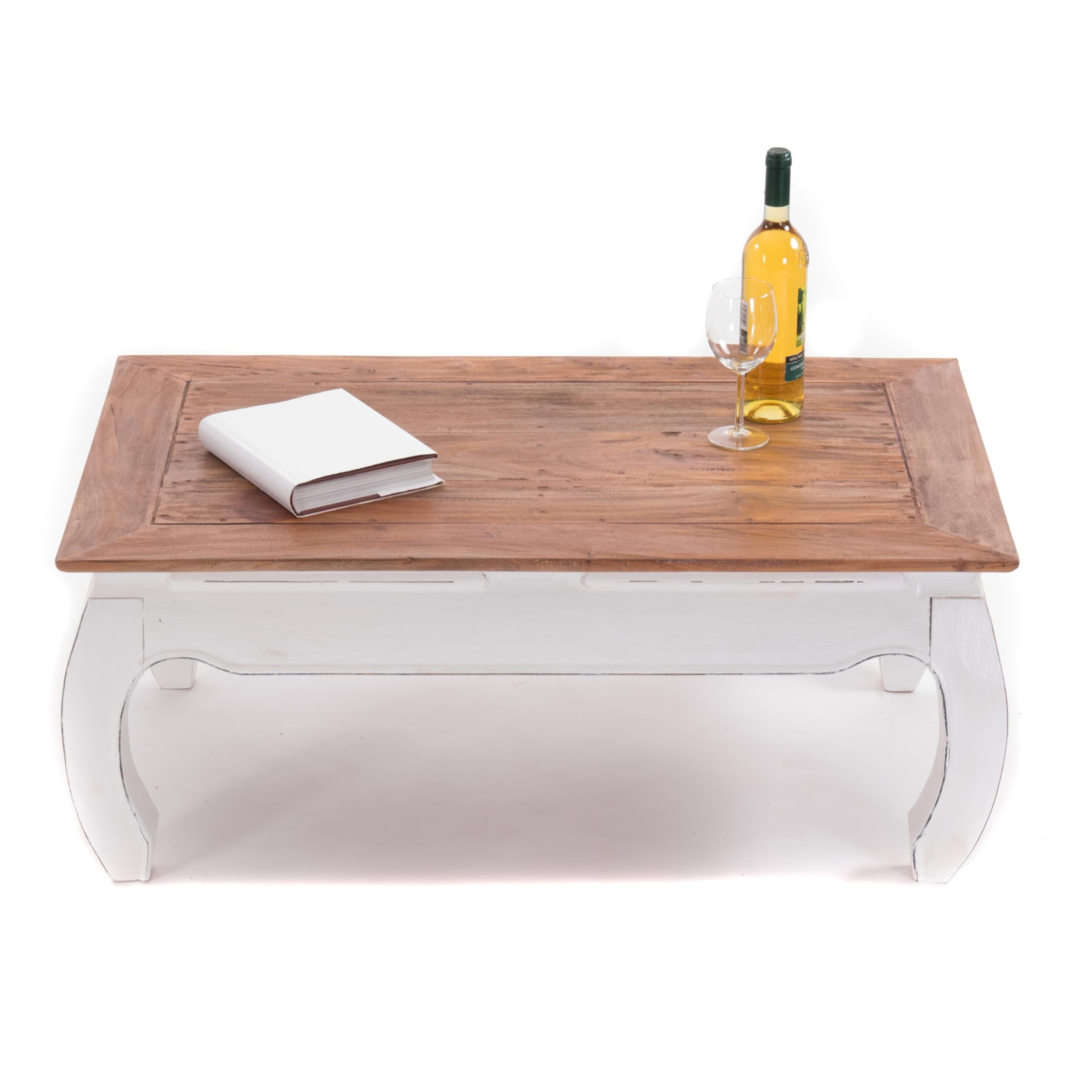 Tavolino da salotto in legno di mogano riciclato, design Opium East, 100 x 60 x 41 cm (larghezza x profondità x altezza)