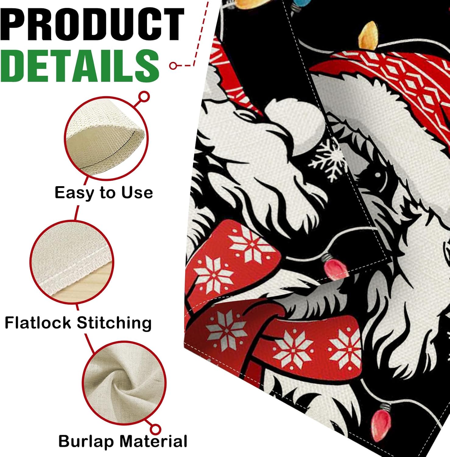 Dyrenson Merry Christmas Goldendoodle Dog Decorative Garden Flag, Xmas Snowflake Yard Outside Home Decoration Pet Owner Lover Gift, Winter Holiday Burlap Outdoor Small Decor Double Sided 12 x 18 - Image 4