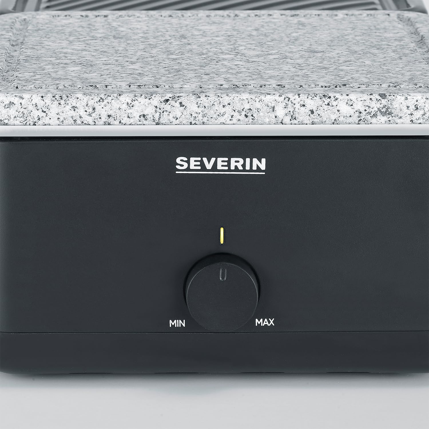 SEVERIN Raclette Grill, 1300W, 8 Padelline Antiaderenti Extra Profonde, Piastra Pietra Naturale e Ceramica, Temperatura Regolabile, 49,0 x 25,0 x 14,0 cm, Nero - RG 2366
