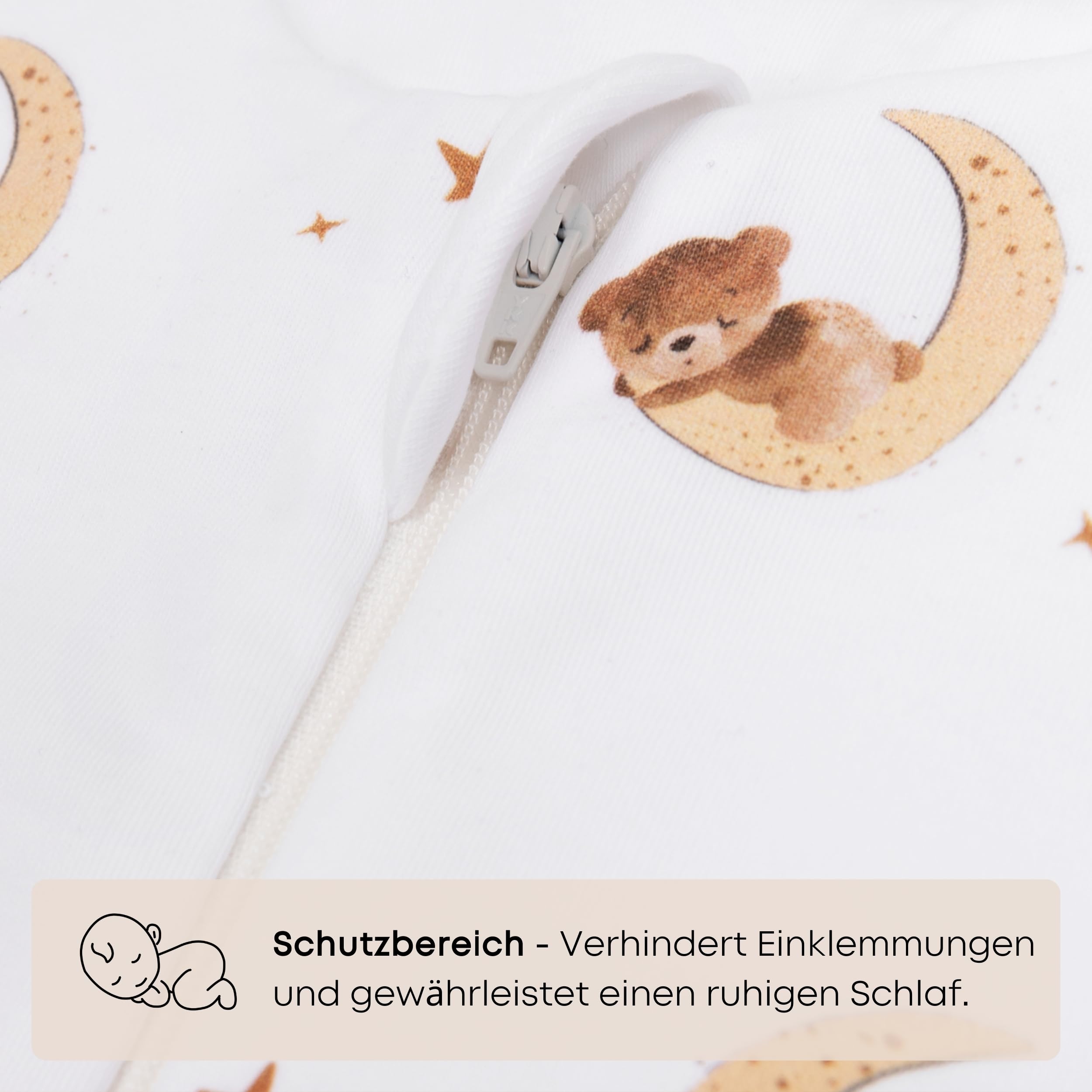 Saco de dormir para bebé de todo el año con pies y mangas desmontables – 1,5 TOG – 100% algodón orgánico GOTS – Saco de dormir infantil para todo el año con pies – puños plegables – Oso, 100