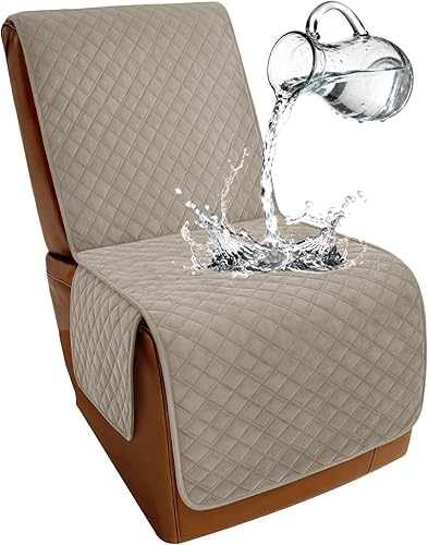 Miniatura 78 de Arfntevss - Fundas impermeables para sofá seccional reclinable en forma de L, funda antideslizante lavable para sofá reclinable, juego de fundas en