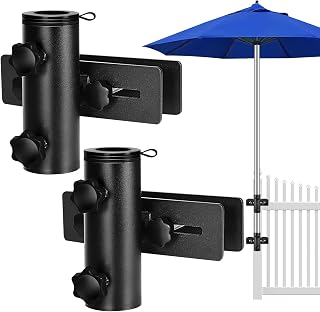 Patio Umbrella Holder for Deck Railing, Adjustable Patio Umbrella Base