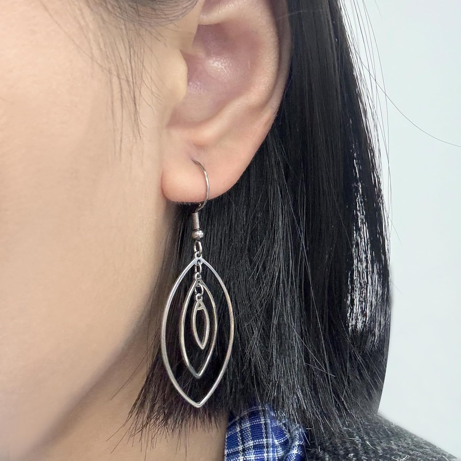 Three Layer Hollow Leaf Earrings Sterling Silver Earrings Elegant Fashionable Dangle Earrings for Women - Image 4