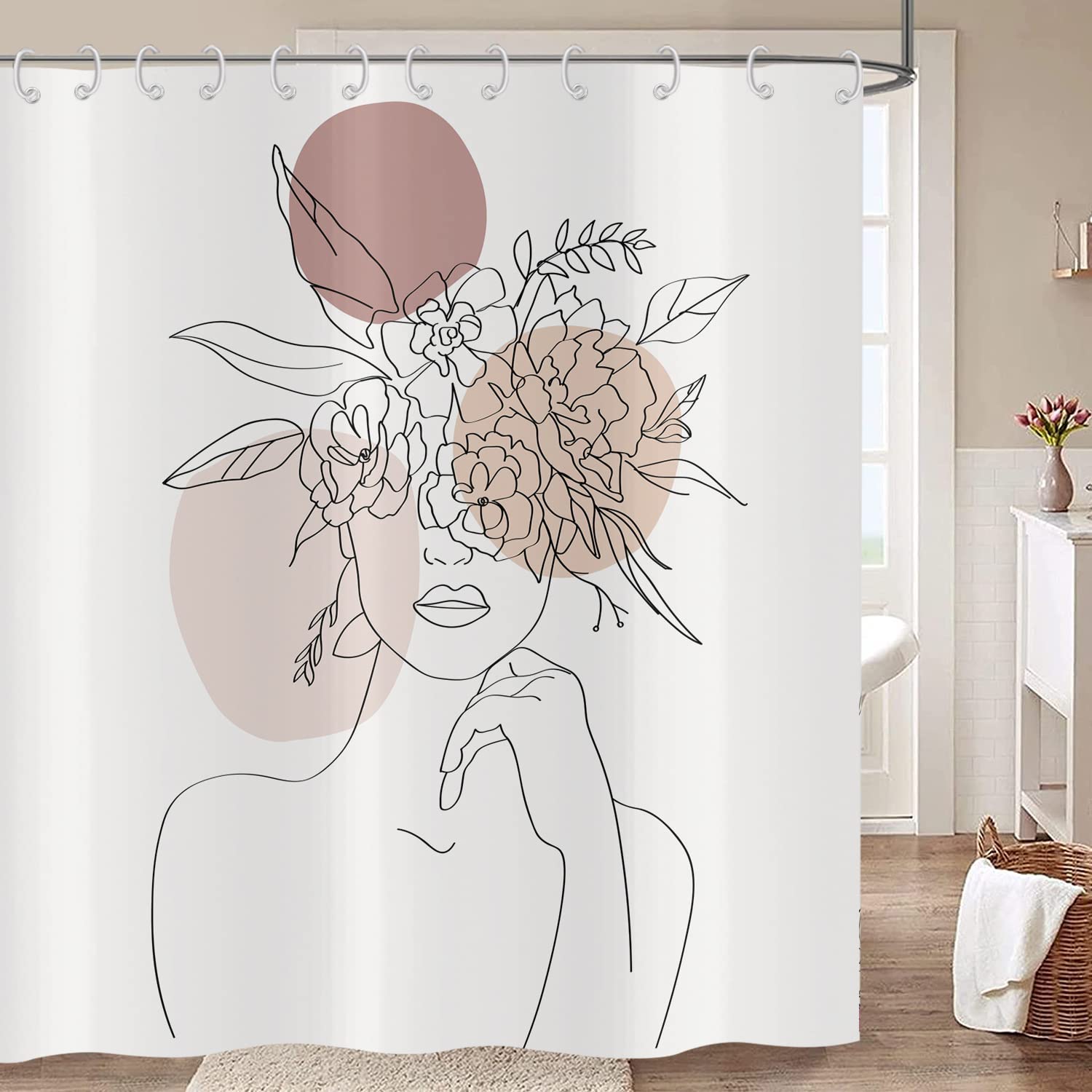Abstract Woman Shower Curtain 180x180